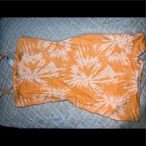 Bright orange mini dress